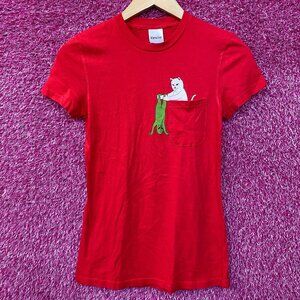 RIPNDIP Lord Nermal Break Yo Self Alien Red T-Shirt Extra Small